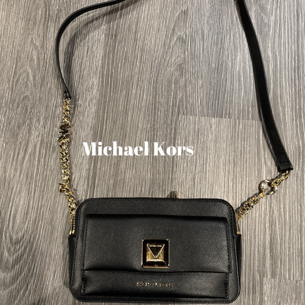 Michael Kors Black and Gold Crossbody Bag